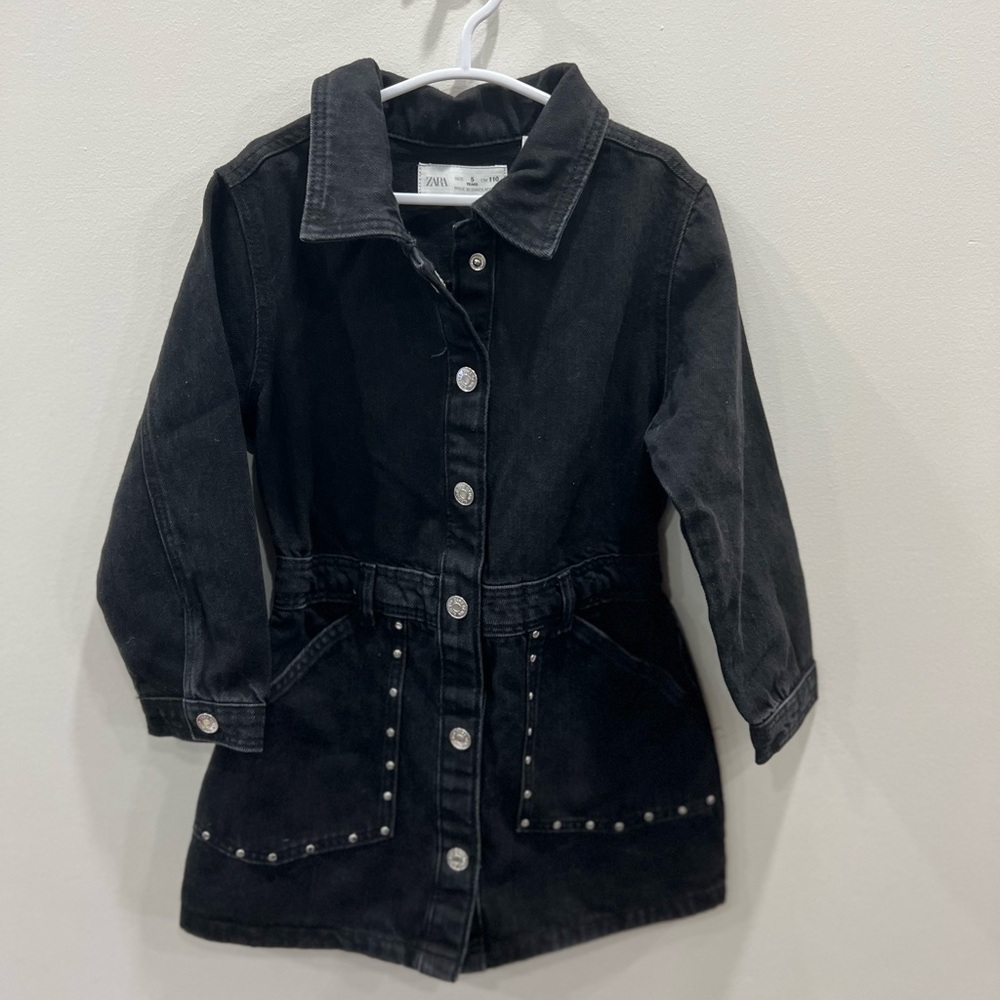NWT Zara black denim dress